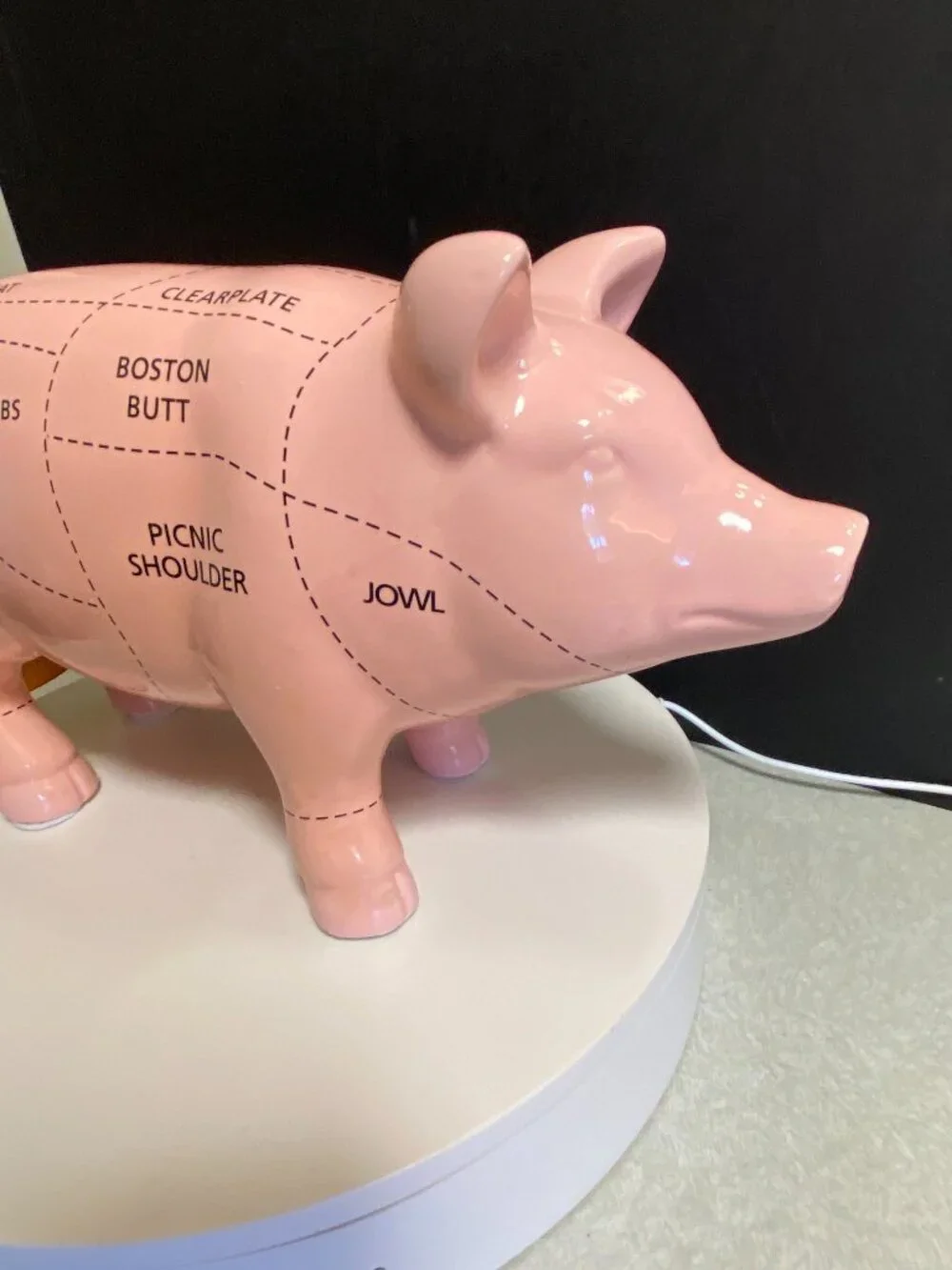 Vintage Ceramic Butcher Pig Figurine Pork Cuts Kitchen Décor Farmhouse Display